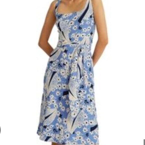 Lauren Ralph Lauren Womens Floral Crepe Sleeveless Dress SZ: 14 - Picture 14 of 15